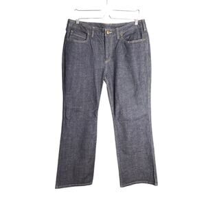 Classic Blue Straight Leg Jeans with Contrast Stitching
